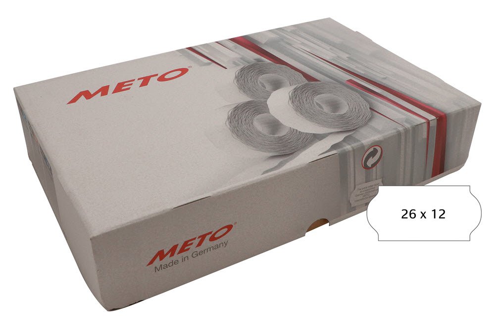 Meto etiket perm 26x12 hvid (36rl/1500)