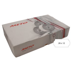 Meto etiket perm 26x12 hvid (36rl/1500)