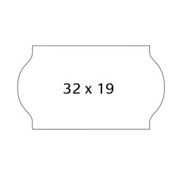Meto etiket perm 32x19 hvid (5rl/1000)