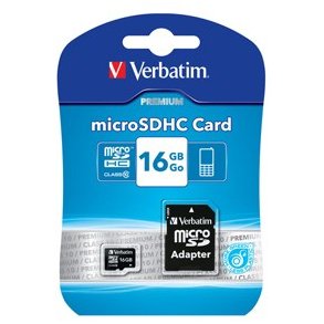 Micro SDHC Card 16GB Class 10 w/adaptor