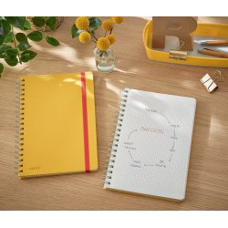 Notesblok Cosy spiral L kva 80 ark 100g gul