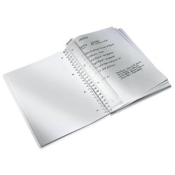 Notesblok WOW PP A4 m/hul lin.80ark hvid