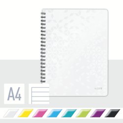 Notesblok WOW PP A4 m/hul lin.80ark hvid