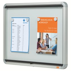 Opslagsskab glas indendrs 4xA4 hvid