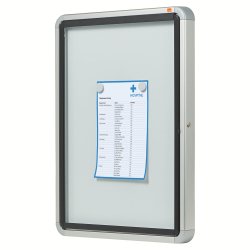 Opslagsskab glas udendrs 4xA4 hvid