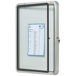 Opslagsskab glas udendrs 4xA4 hvid