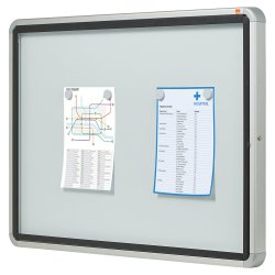 Opslagsskab glas udendrs 8xA4 hvid