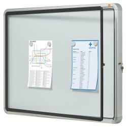 Opslagsskab glas udendrs 8xA4 hvid