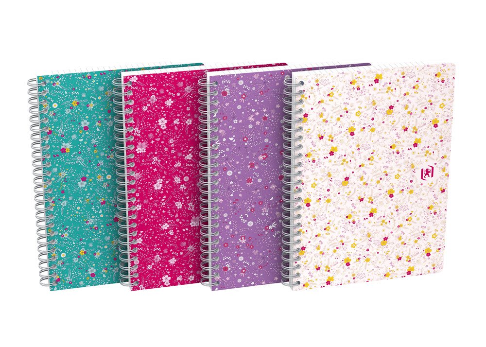 Oxford Floral notesbog A5 linieret 60 ark 90g ass.