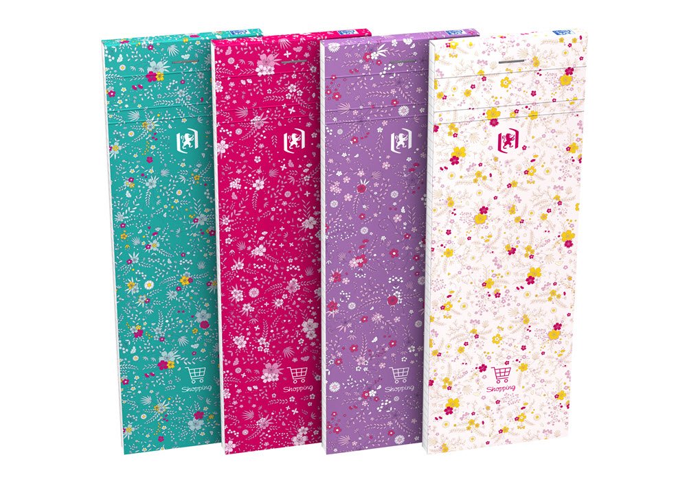 Oxford Floral shopping notesblok 80 ark 90g ass.
