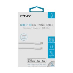 PNY USB-C to Lightning Cable, White (3m)
