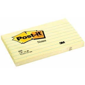 Post-it 655 76x127 lineret gul 1stk