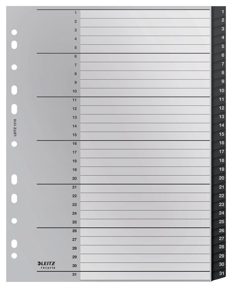 Register recycle PP A4 1-31 sort