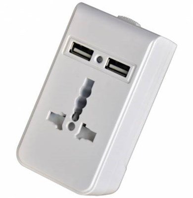 Sbox Multi Travel Adapter m/ 2 usb