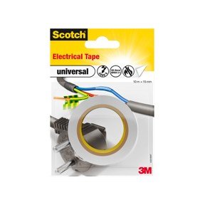 Scotch elektriker tape 15mmx10m hvid