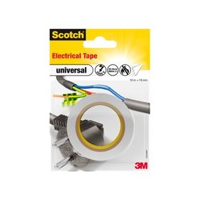 Scotch elektriker tape 15mmx10m hvid