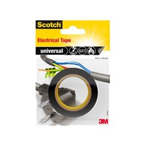 Scotch elektriker tape 15mmx10m sort