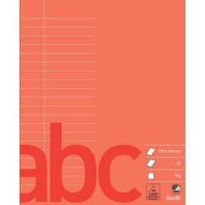 Skolehfte 17x21 20 linjer 32 blade rd