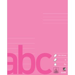 Skolehfte 17x21 7 linjer 32 blade pink