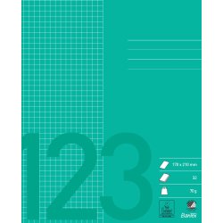Skolehfte 17x21 kvadreret 5x5 32 blade grsgrn