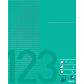 Skolehfte 17x21 kvadreret 5x5 32 blade grsgrn