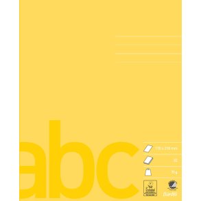 Skolehfte 17x21 u/linjer 32 blade gul