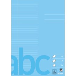 Skolehfte A4 32 linjer 40 blade lys bl