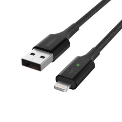 Smart LED USB-A to Lightning Cable, Black