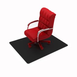 Stoleunderlag i sort PVC 90x120 cm til hårdt gulv