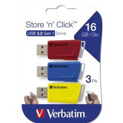 Store &acute;N&acute; Click USB Drive 16GB Red/Blue/Yellow