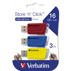 Store ´N´ Click USB Drive 16GB Red/Blue/Yellow