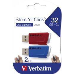Store ´N´ Click USB Drive 32GB (2-pack) Red/Blue