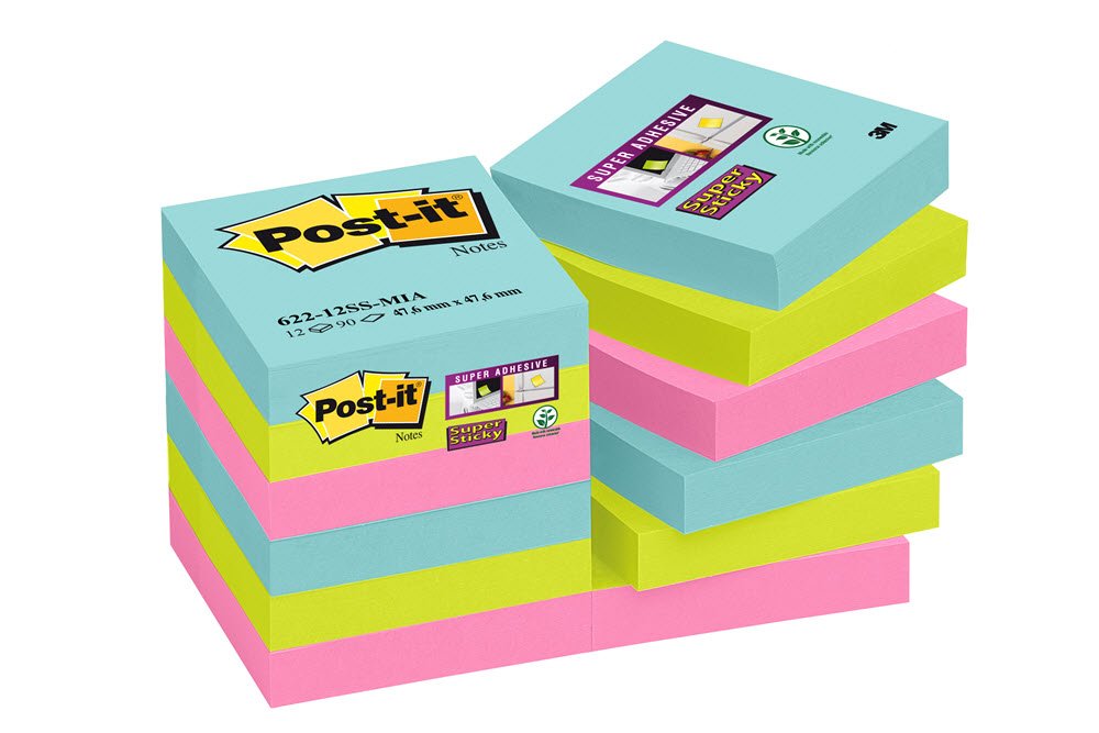 Super Sticky Notes Miami 47,6x47,6mm (12)