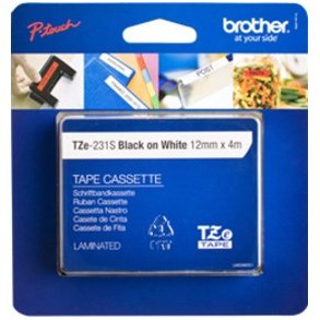 TZe tape 12mmx4m laminated blackwhite