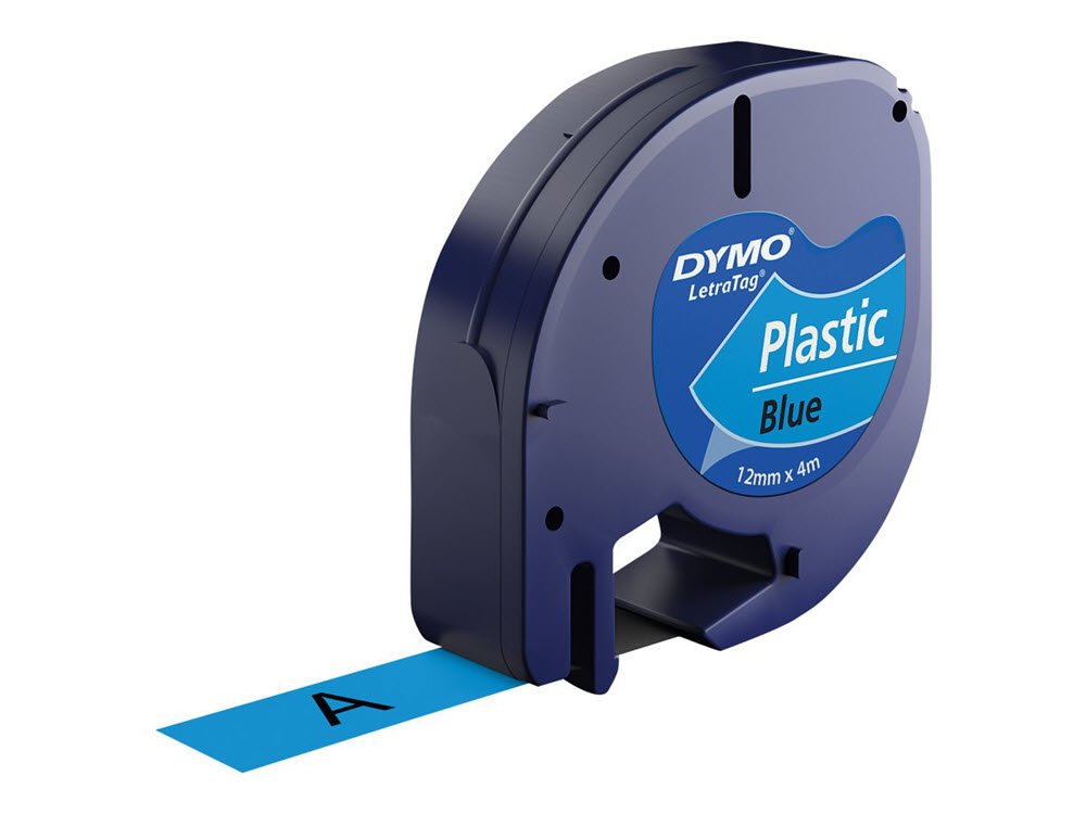 Tape LetraTag plastic 12mmx4m bl