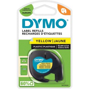 Tape LetraTag plastic 12mmx4m yellow