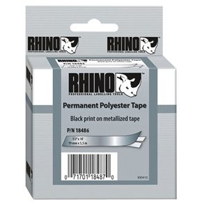 Tape Rhino 12mmx5,5m perm polyest bl/metal