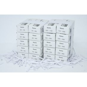 Tombola numre 1-2000 Hvid