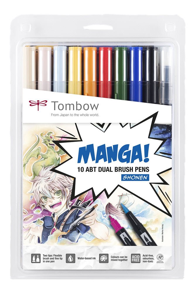 Tombow ABT Dual Brush 10/set Manga Shonen