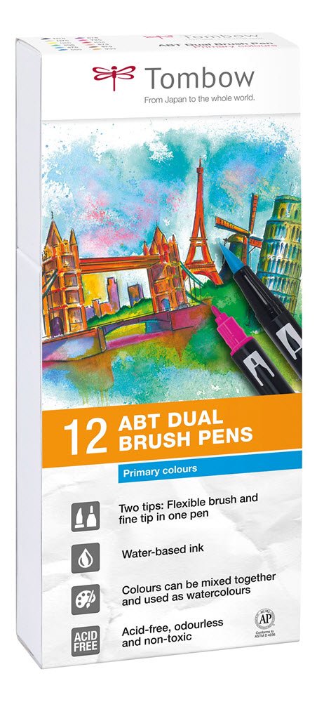 Tombow ABT Dual Brush 12P-1 basis farver