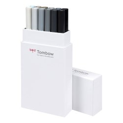 Tombow ABT Dual Brush 12P-3 grå farver