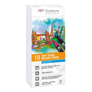 Tombow ABT Dual Brush 18P-1 primrfarver