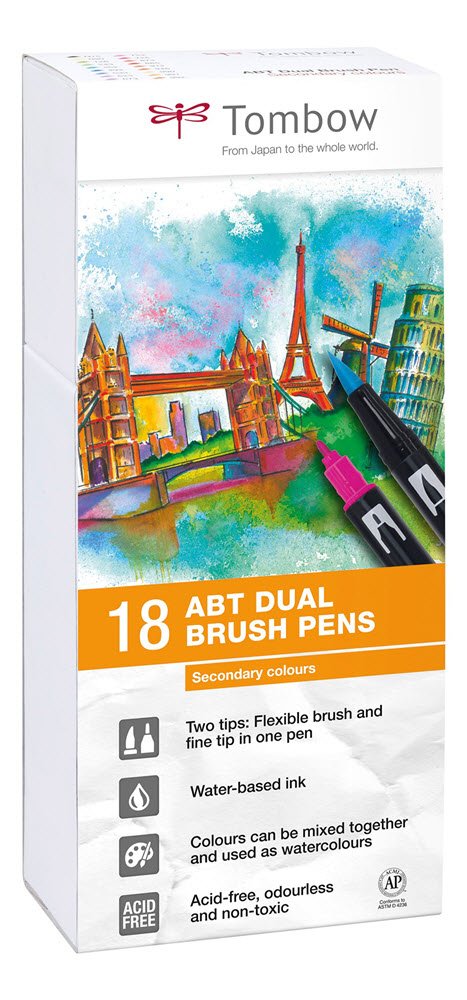 Tombow ABT Dual Brush 18P-2 sekundrfarver