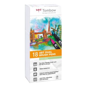 Tombow ABT Dual Brush 18P-5 pastelfarver