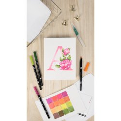 Tombow Watercoloring Canvas set Floral Letters