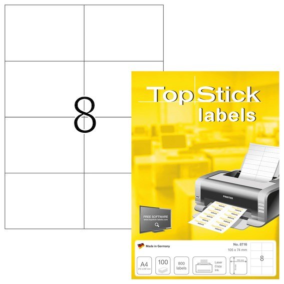 TopStick Etiketter 105x74mm 100ark