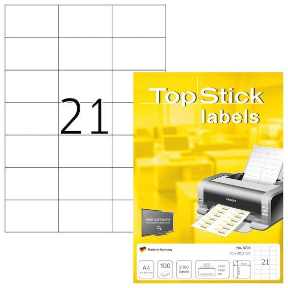 TopStick Etiketter 70x42,3mm 100ark