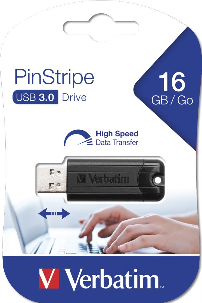 USB 3.0 PinStripe 16GB, Black