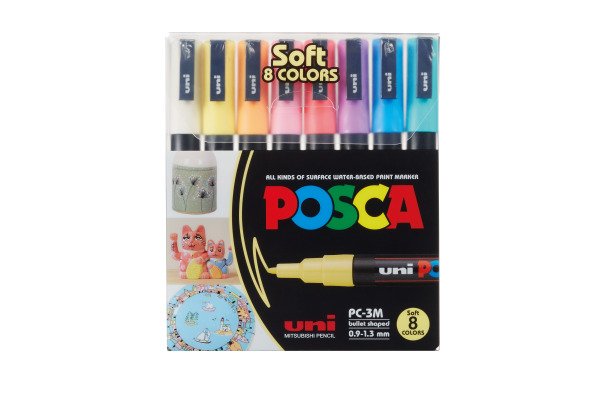 Uni Posca PC-3M Soft Colors 8stk