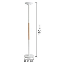 Unilux Pryska Uplight Lamp, White/Wood